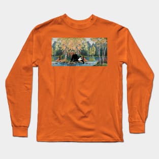 Hamm's Beer Bear vs. a Cold Stream Long Sleeve T-Shirt